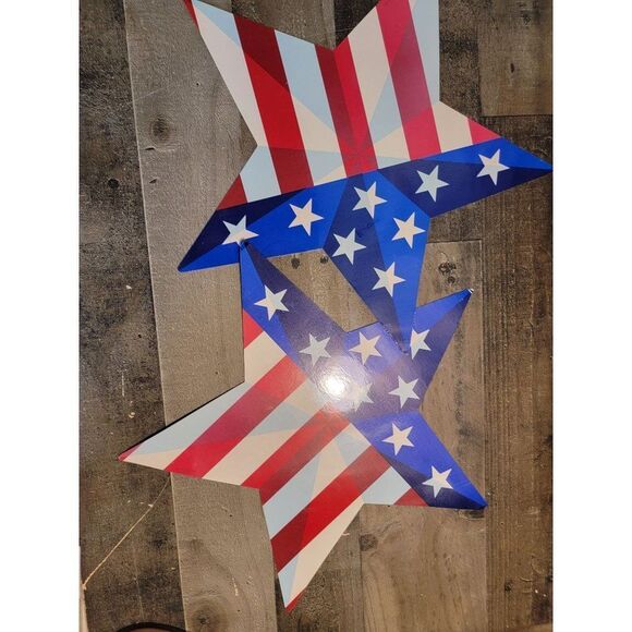 Paper Star American flag hat July 4th decor set - Picture 3 of 4